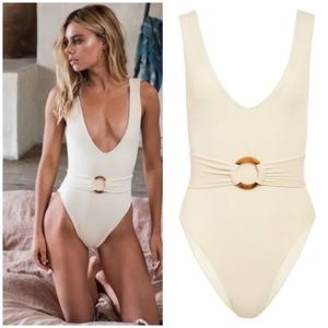 montse cream rib Kim one piece - Medium NWT